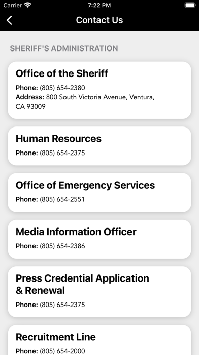 Ventura County Sheriff Office Screenshot