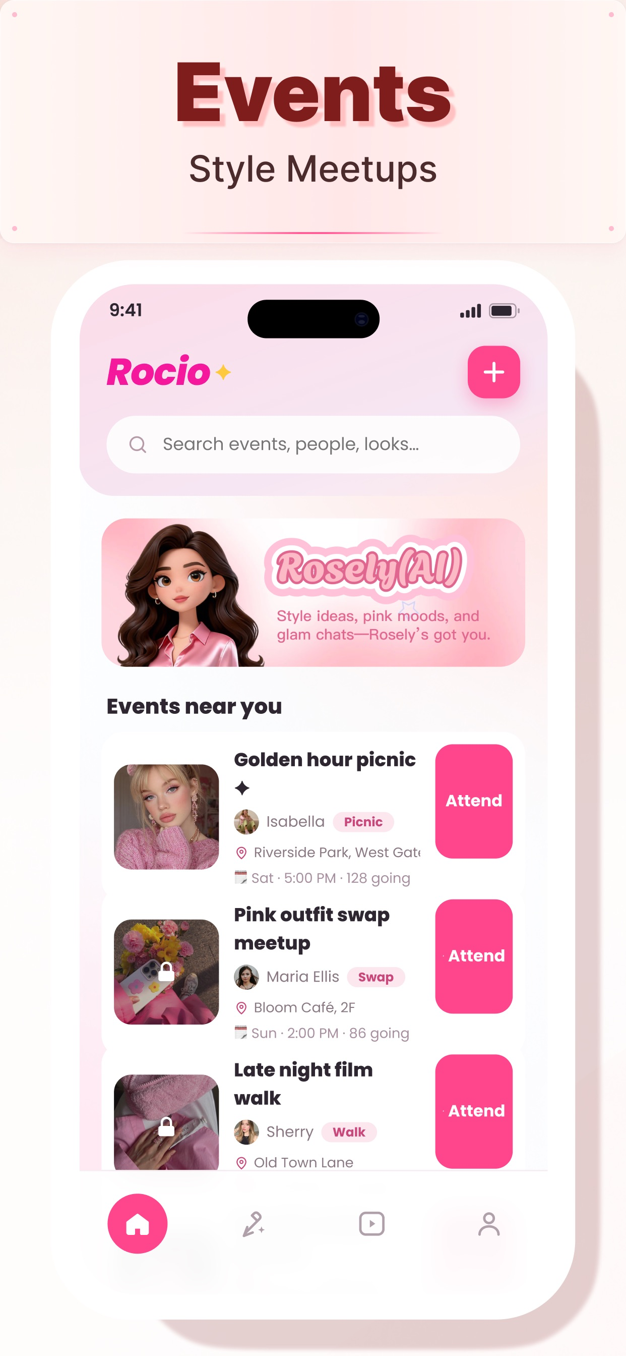 Rocio - Video Chat，Pink Share screenshot 4