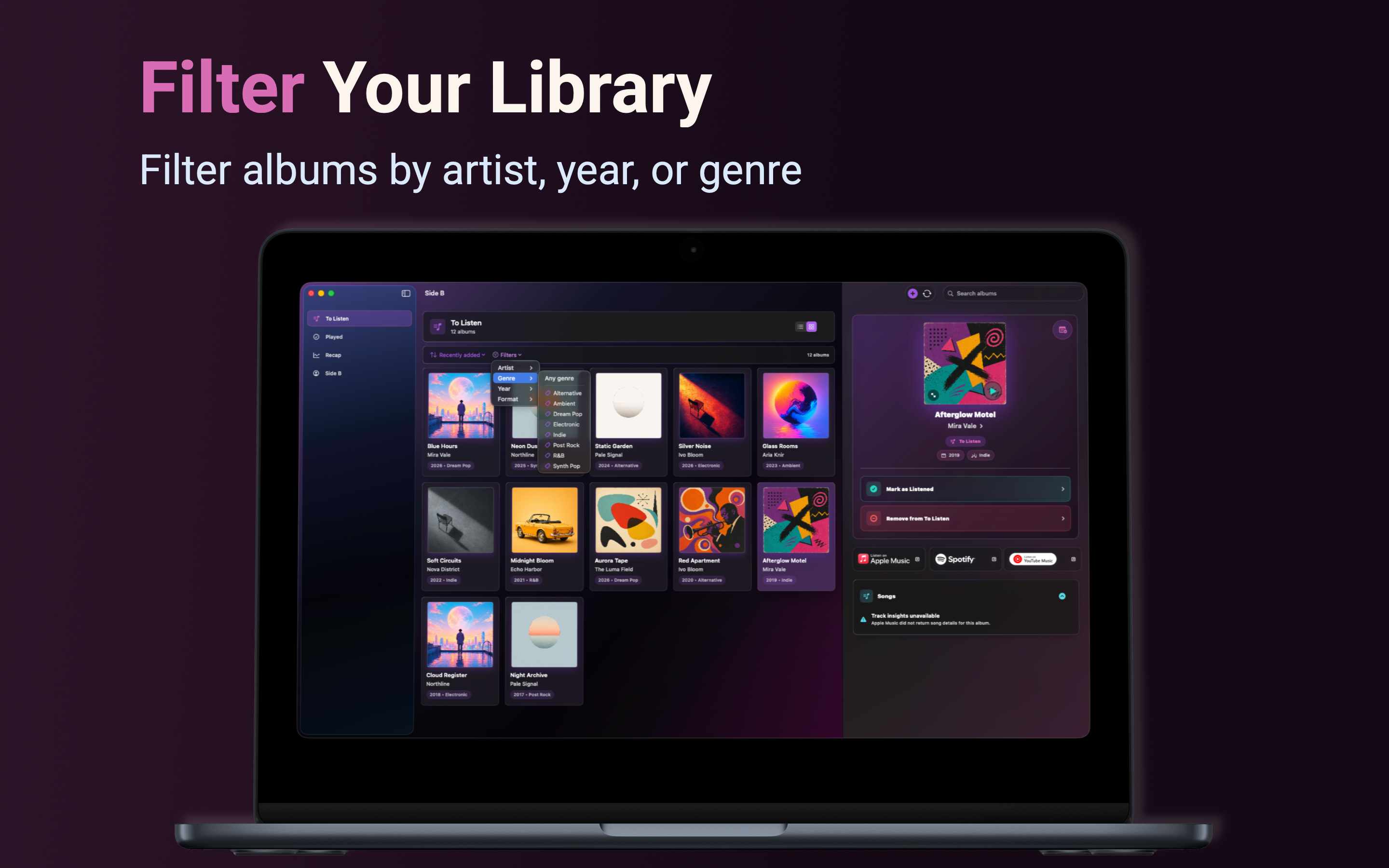 Side B: Music Album Library