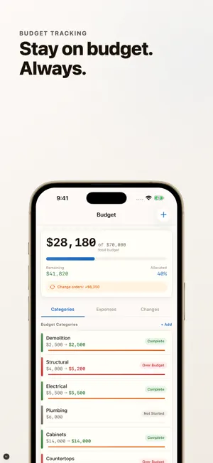 Renovation Budget - Scope screenshot 2