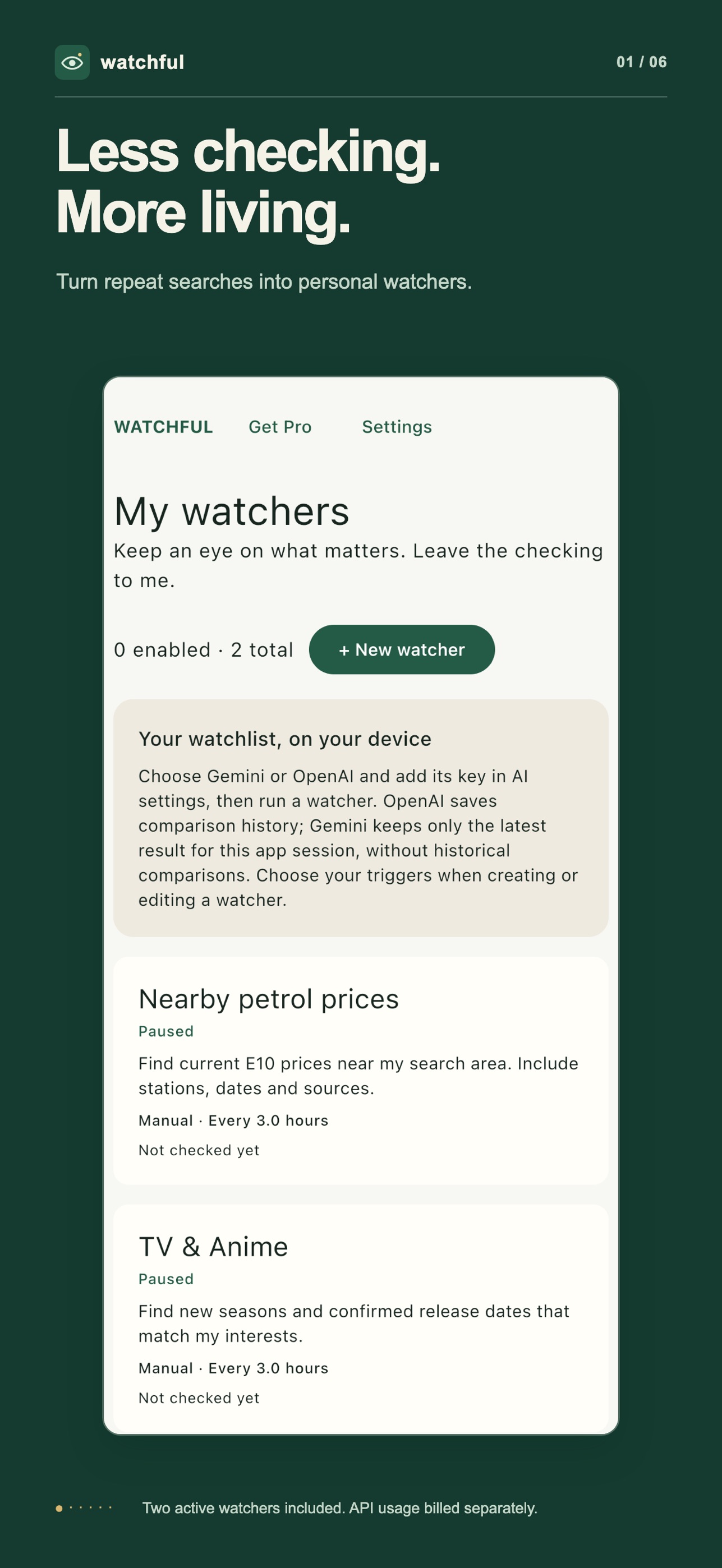 Screenshot 1 of Watchful: Personal AI Alerts