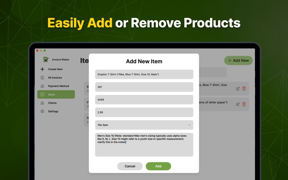#5. Invoice Maker & Billing App (macOS) Oleh: Amir Bilal