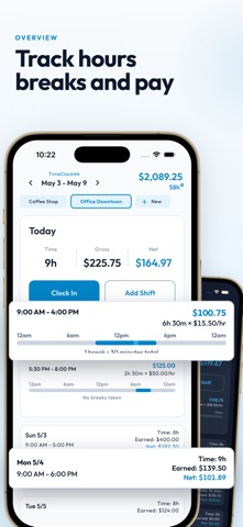Hours Tracker - TimeClock44 iPhone screenshot