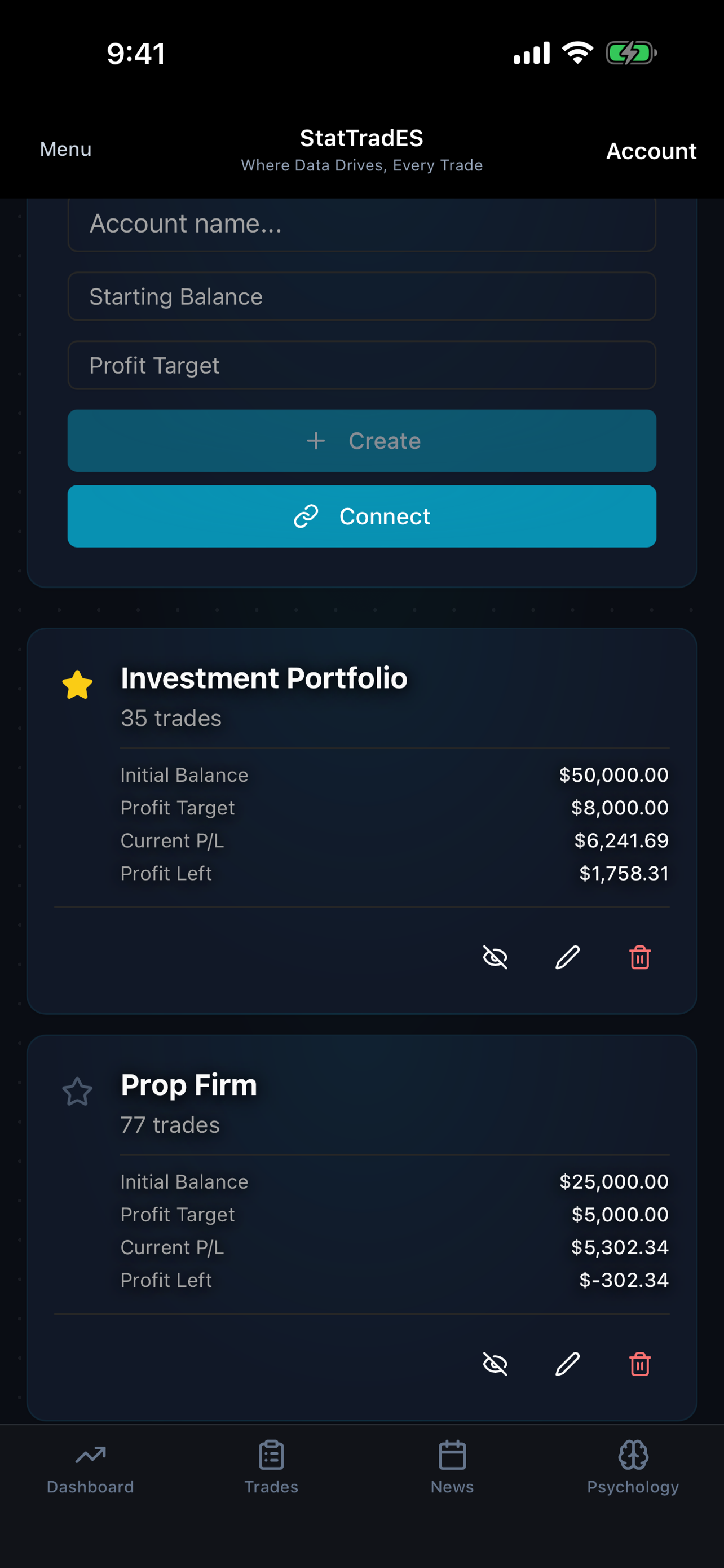 StatTradES: Trading Journal