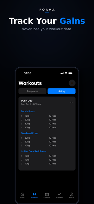 Workout Tracker - Forma Screenshot 3 of 6