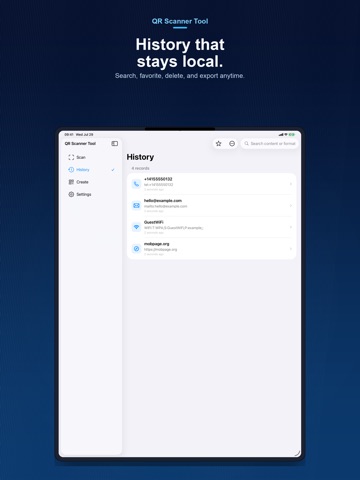 QR Code Scanner Tool iPad screenshot