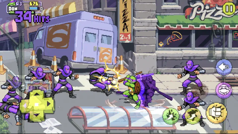 Captura de pantalla de TMNT:Shredder’s Revenge Mobile en iPhone 10