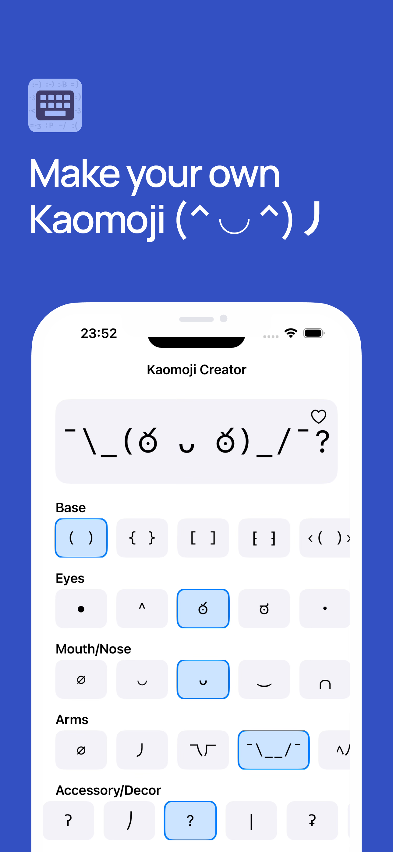 Kaomoji Keyboard + Emoji Maker