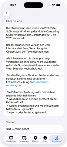 Stundenplan Hochschule Hof screenshot
