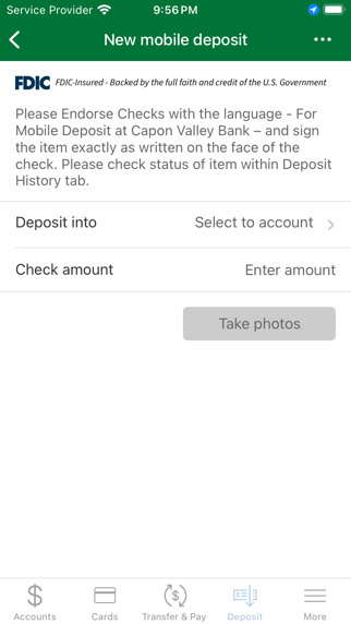 Capon Valley Bank Screenshot