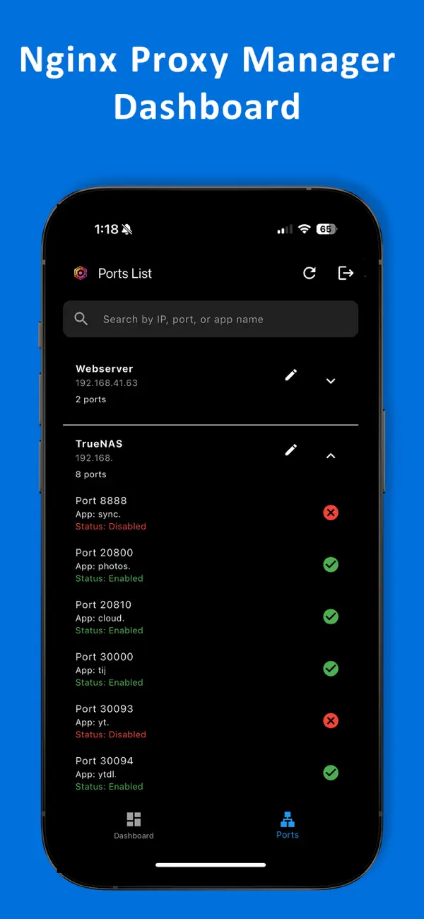 #3. Nginx Mobile Dashboard (iOS) Podle: Kryton Labs LLC