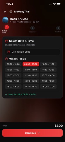 MyMuayThai.app screenshot