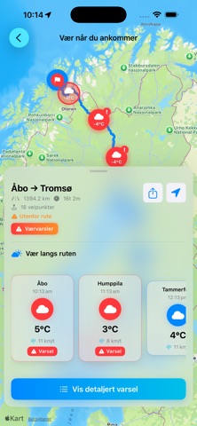 WeatherTrip iPhone screenshot