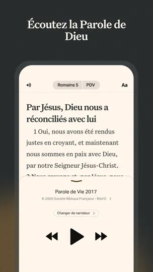 Capture d'écran de Bible sur iPhone 5