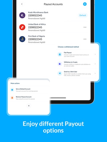 Vent: Crypto to Cash Wallet iPad screenshot
