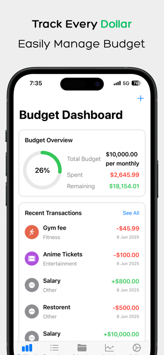 Budget & Spending Tracker Screenshot 1 of 5
