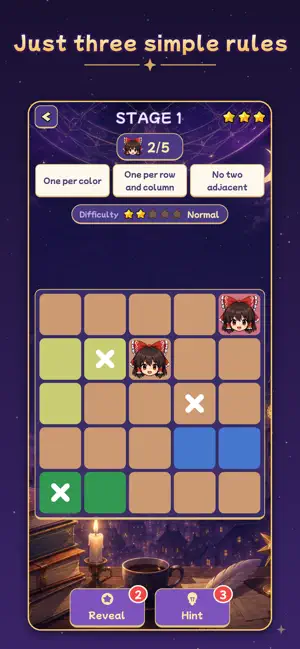 Touhou Star Puzzle: Logic Game screenshot 2