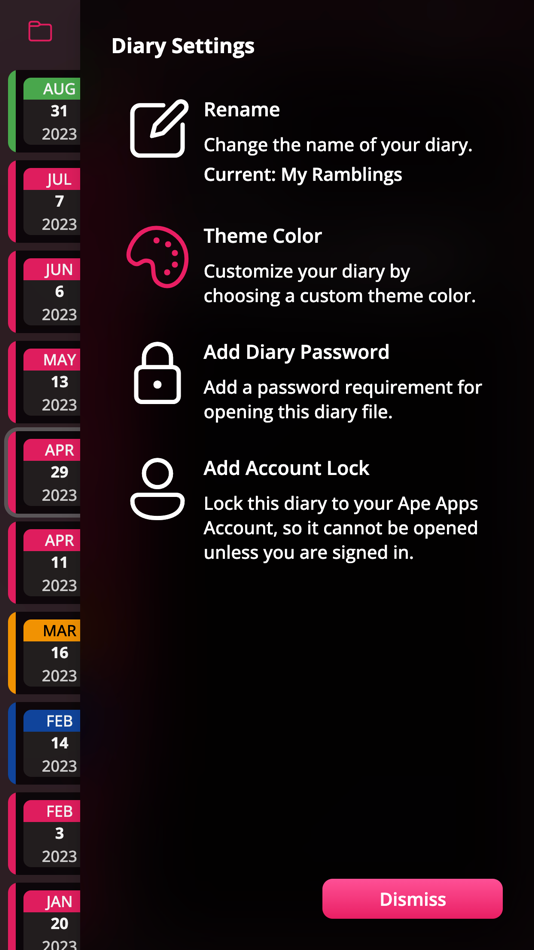 #4. EZ Diary App (iOS) 由: Brandon Stecklein