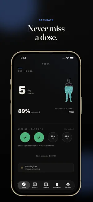 Saturate: Creatine Tracker screenshot 4