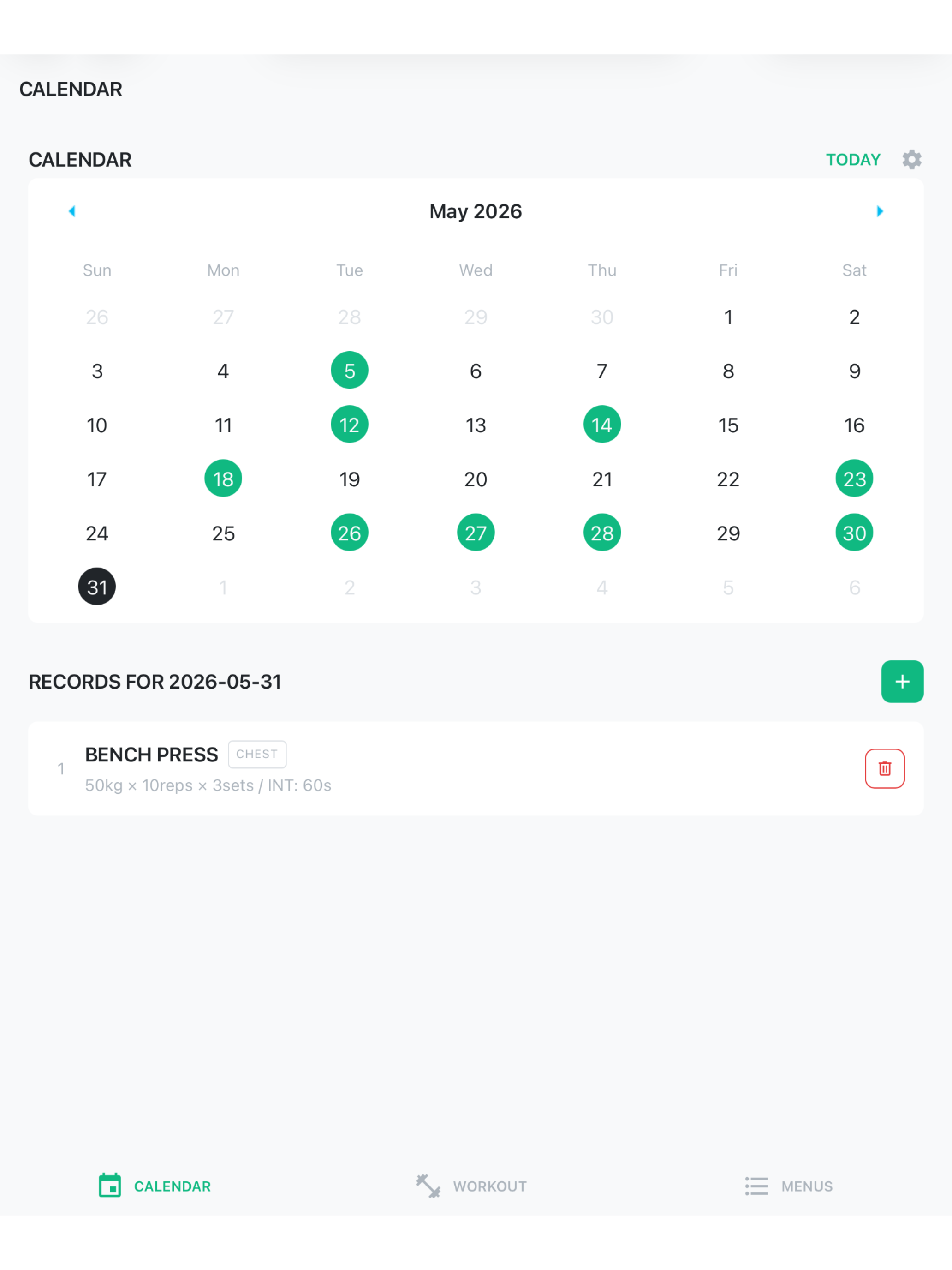 Simple Workout Calendar screenshot 4