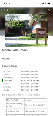 Menlo Park Library Screenshot 6 of 6
