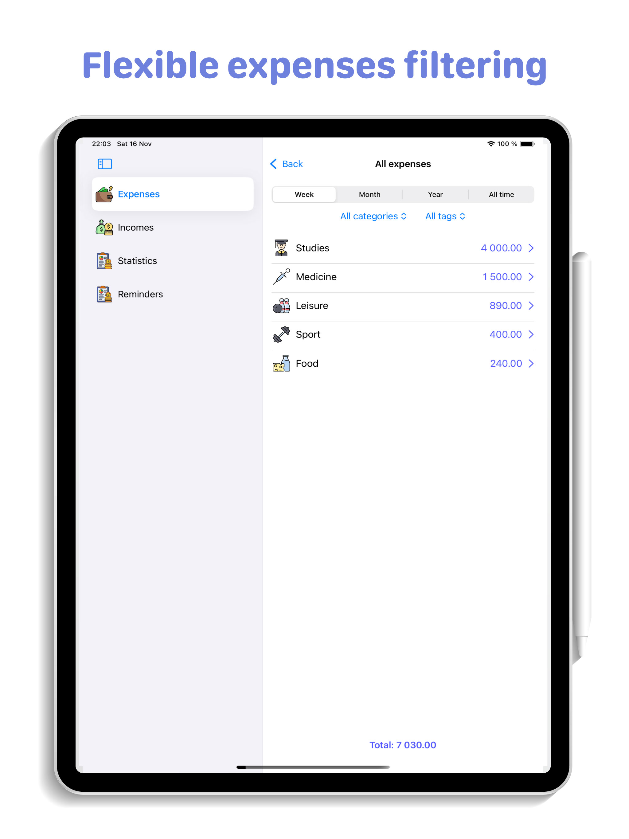 Expentro:budget tracker