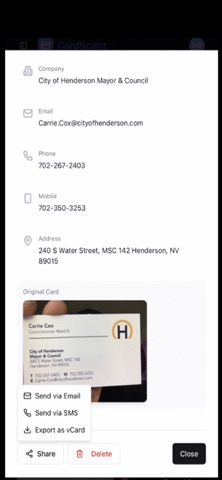 Card Scanz iPhone screenshot