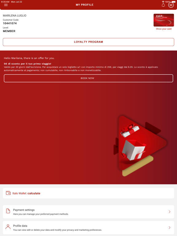 Italo: Italian Highspeed Train iPad screenshot 6 - Travel app