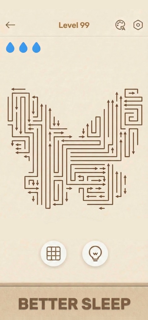 Arrows GO! - Experience the elegant, symmetrical puzzle patterns that offer a relaxing logic challenge within the app's clean, uncluttered interface.