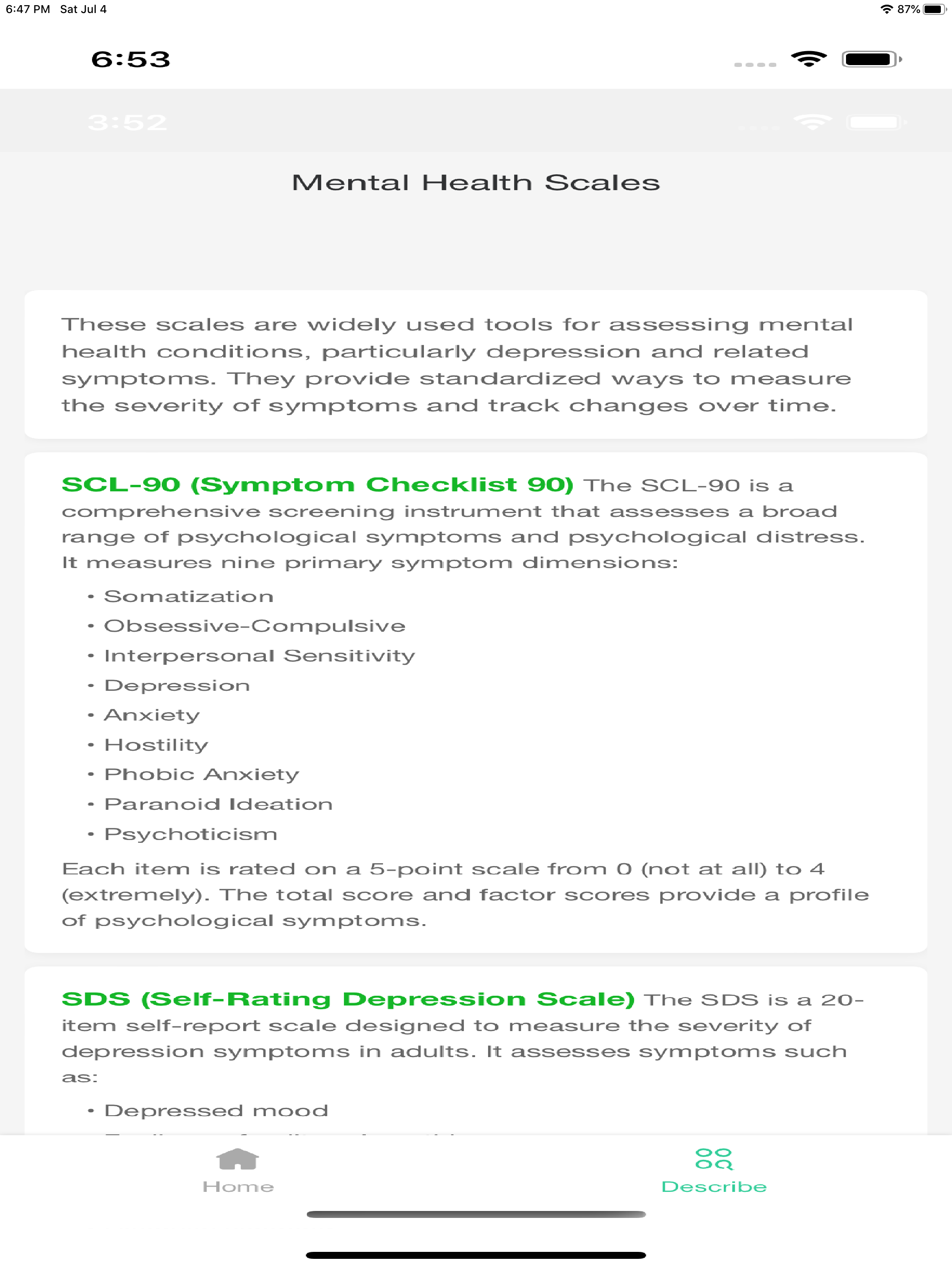 SCL-90  Psychological Test screenshot 14