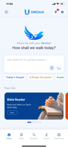 Unoah AI Bible Companion iPhone screenshot 1
