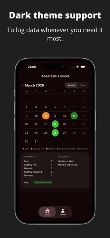 Mood Tracker Calendar iPhone screenshot