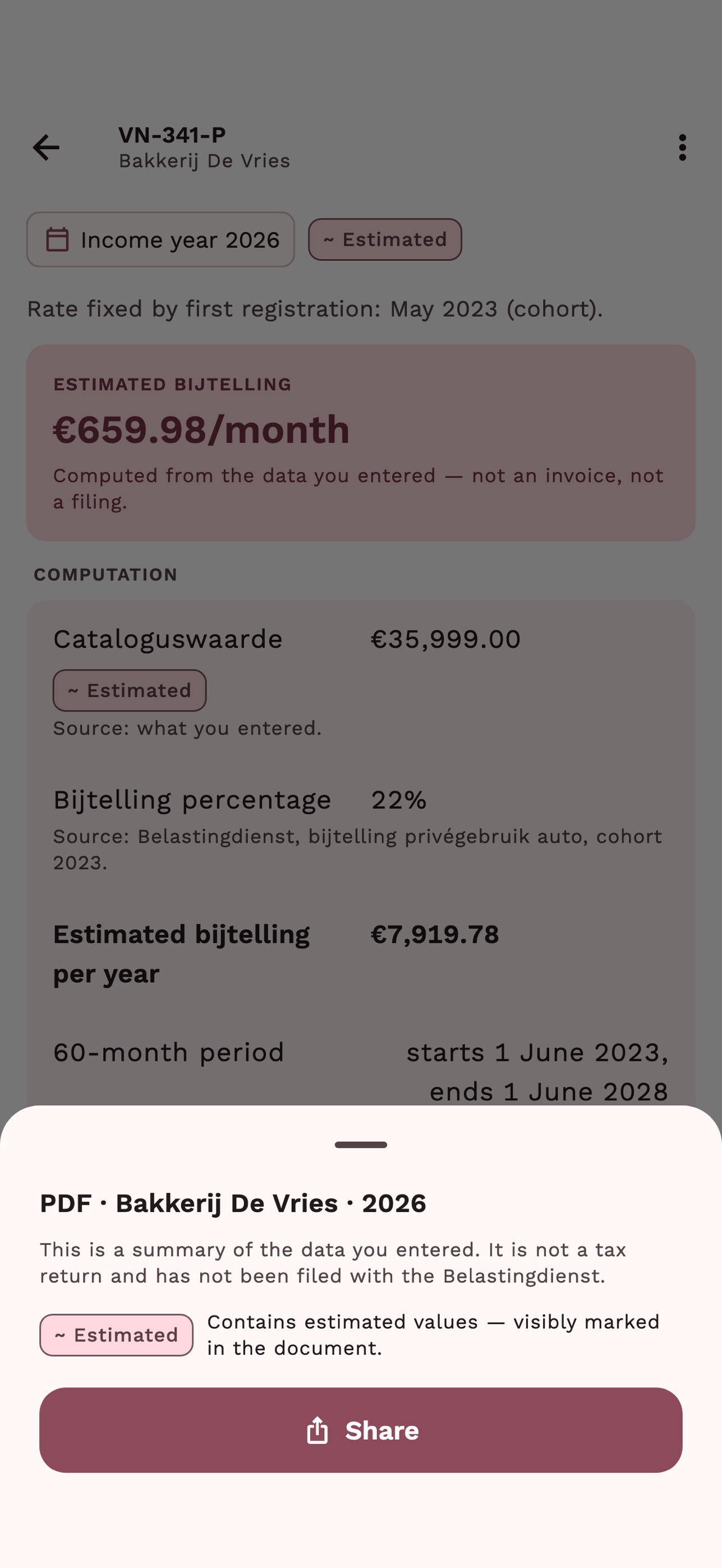 Screenshot 5 of Bijtelling: Company Car NL