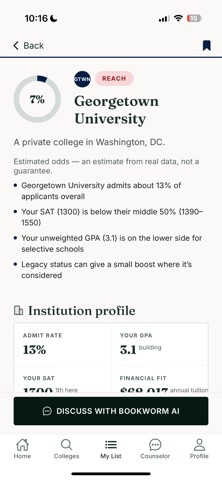 Bookworm: College Odds iPhone screenshot