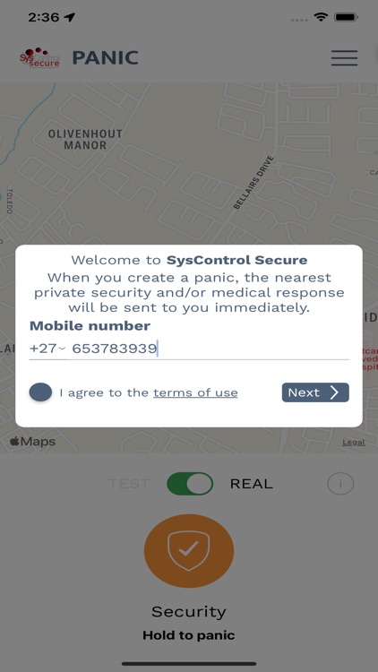 SysControl Secure Panic App