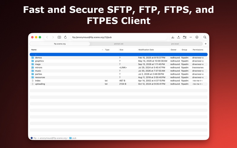 SFTP Commander app screenshot