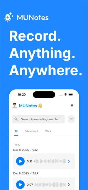 MUNotes - AI Voice Recorder screenshot 1