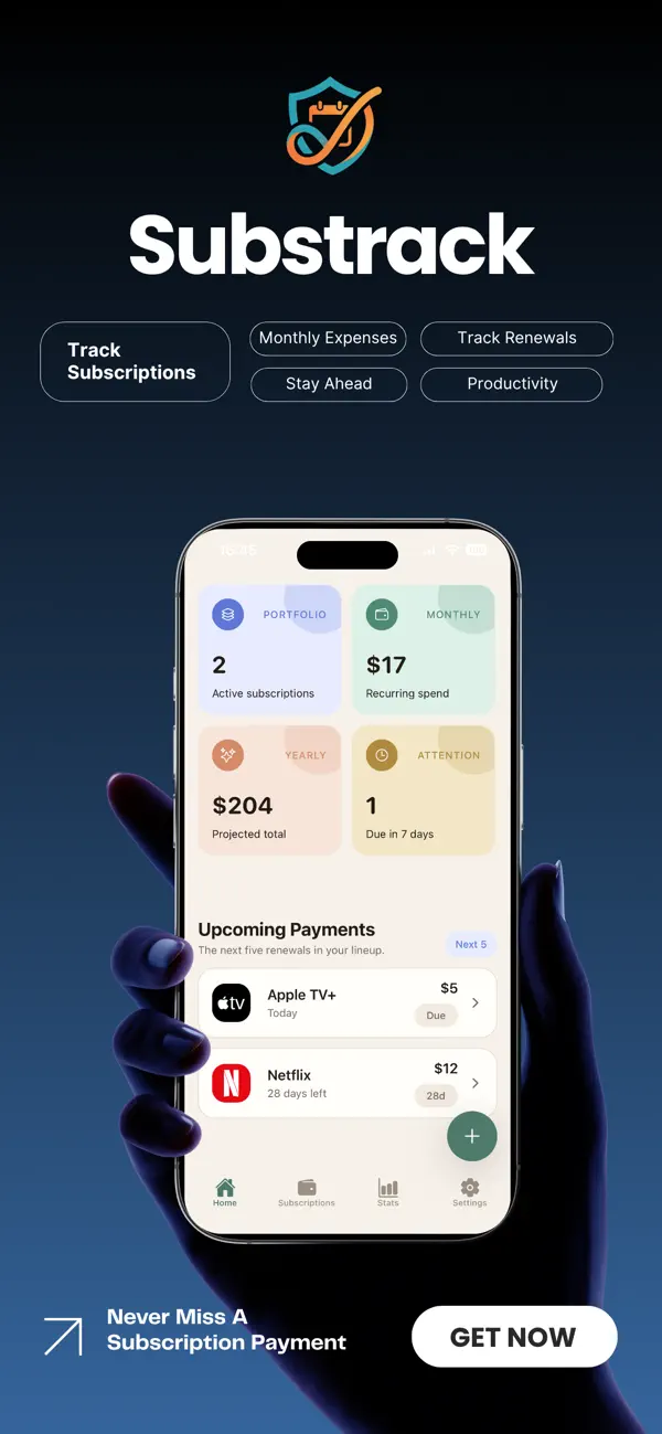 Screenshot #1 pour Substrack - Payment Tracker