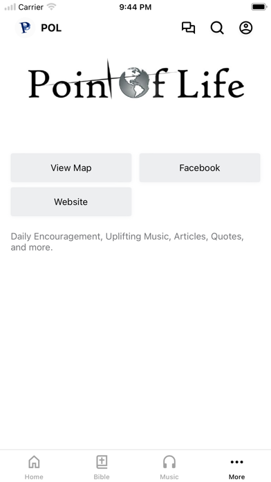 Point of Life Ministries Screenshot
