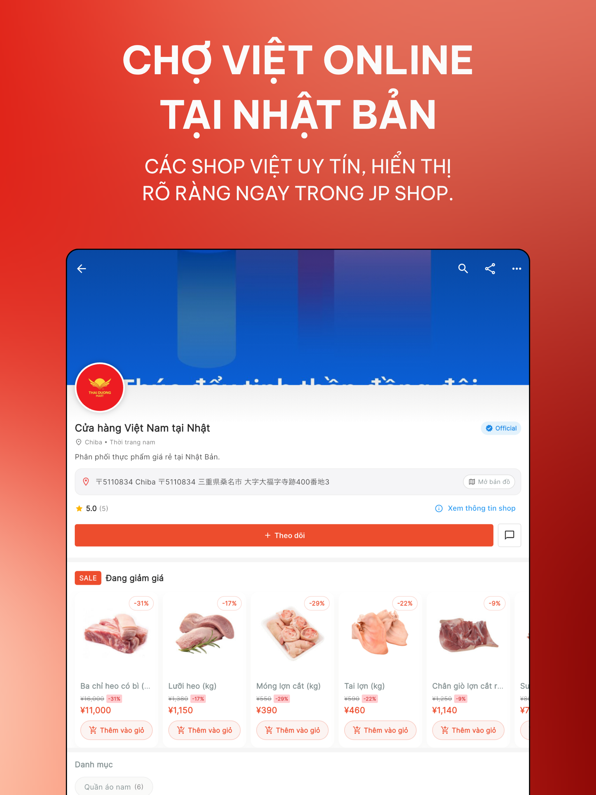JP Shop: Chợ Việt Nhật Online