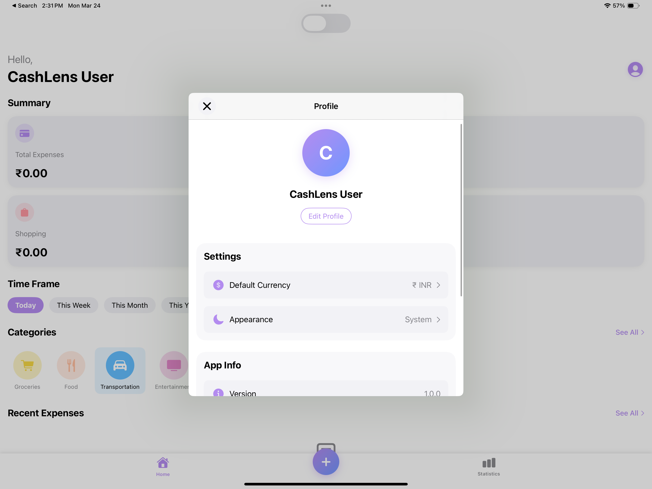 CashLens - Personal Finance