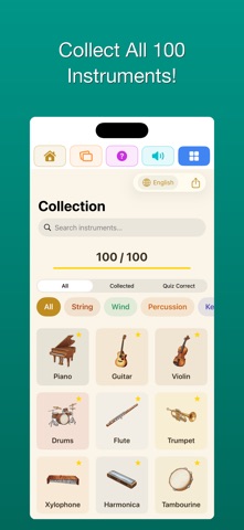 100 Music - Instruments iPhone screenshot