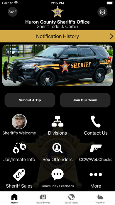 Huron County Sheriff Ohio Screenshot