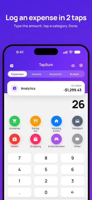 TapSum: Budget Expense Tracker screenshot 1