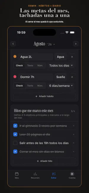 Osmin: Hábitos, Metas y Diario screenshot 3