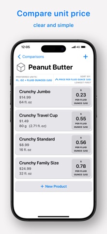 Comparator - Price Per Unit screenshot