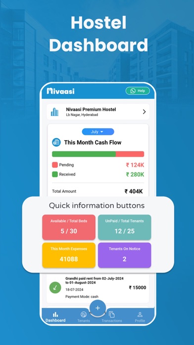 nivaasi - PG, Hostel Manager Screenshot