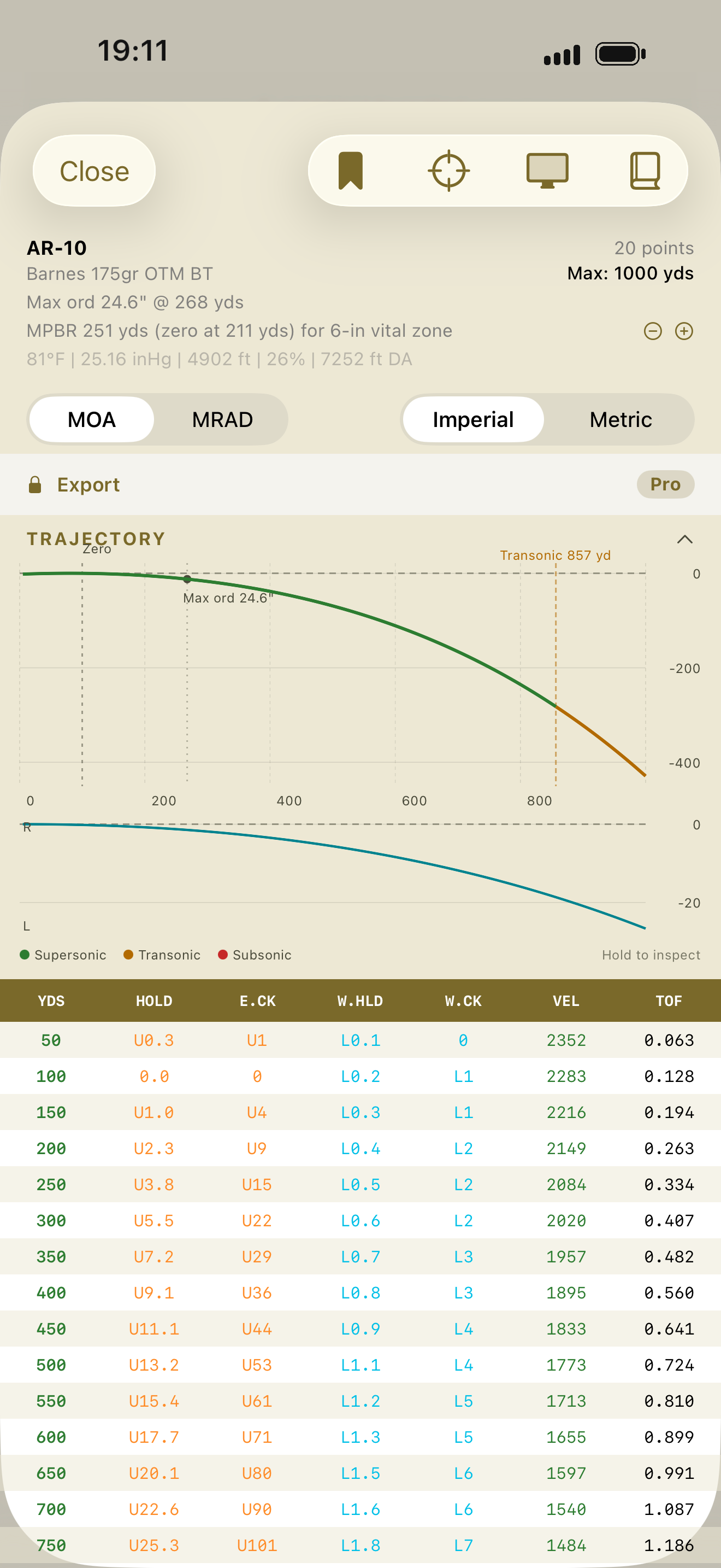 Gadsden Ballistic Calculator screenshot 3