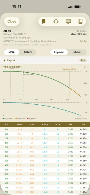 Gadsden Ballistic Calculator screenshot 3