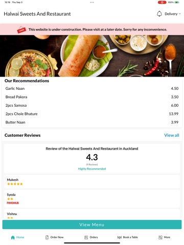 Halwai Sweets And Restaurant iPad screenshot